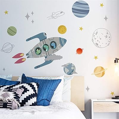 Rofarso cartoon cute dinosaurs on a rocket wall stickers planets outdoor space stars DIY vinyl removable large wall sticker artistic decorations for children boys living room wall paintings.. Shop smarter with Nigeria's premier e-commerce platform, featuring affordable products delivered nationwide.