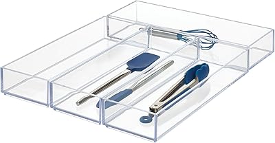 Idesign Clarity drawer, kitchen and bathroom utensils, silver kitchen utensils, large set of 4.. Discover endless possibilities with DIAYTAR NIGERIA's comprehensive catalog and budget-friendly delivery.