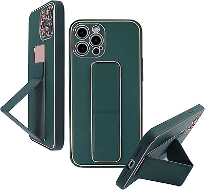 Luxury leather protective case with magnetic car support with horizontal and vertical crutch and camera protection for iPhone 13 from Zobitek (iPhone 13, Green).. DIAYTAR NIGERIA: Revolutionizing accessibility to quality products at budget-friendly prices across Nigeria.