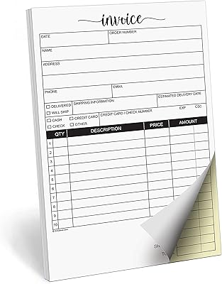 321Done Block of invoices, 5.5 x 8.5 small carbon in 2 parts, manufactured in the United States, shop for small businesses, carbon sales receipt book, purchase order form (50) white/yellow, thick paper.. DIAYTAR NIGERIA: Your one-stop e-commerce destination with affordable prices and nationwide delivery in 5-8 days.