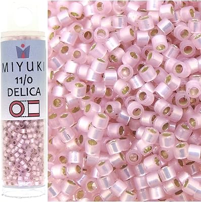 Miyuki Delica rockery pearls 11/0 - Light pink albaster double silver db624 - 7. 2G.. Save time and money with DIAYTAR Nigeria’s online store.