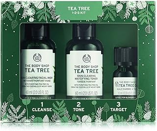 Essential cleaner gift box with the 3 -piece tea tree the body shop, without paraben for skins prone to imperfections.. DIAYTAR NIGERIA brings the marketplace to your home with budget-friendly prices and nationwide delivery.