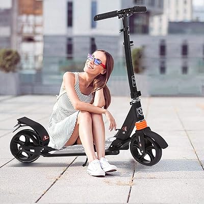 Kids and adult scooters Easy folding system in 3 seconds, adjustable foldable foldable scooter with/without disc brakes and large 200 mm wheels (black - medium).. From Lagos to Kano, DIAYTAR Nigeria delivers across Nigeria in days.