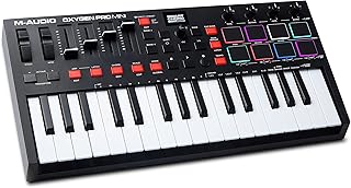 M-AUDIO Oxygen Pro Mini USB MIDI controller 32 keys with rhythmic pads, customizable midday buttons, buttons, fader and software kit included, black.. Experience the DIAYTAR difference with our vast product selection and delivery within 5-8 days.