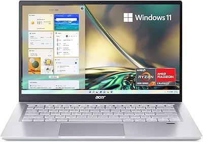 Laptop Acer SWIFT 3 SF314-43-R6NE with 14-inch FHD IPS screen, AMD RYZEN 7,5700u Octa-Core processor, AMD RADEON 16 GB LPDDR4X, SSD 512 GB, Wi-Fi 6, Digital Reader, RADITAL RAGEUR, CHEFLAIRE CHEMBER and WINDOWS 11.. Experience the convenience of online shopping with DIAYTAR NIGERIA's reliable 5-8 day delivery service.