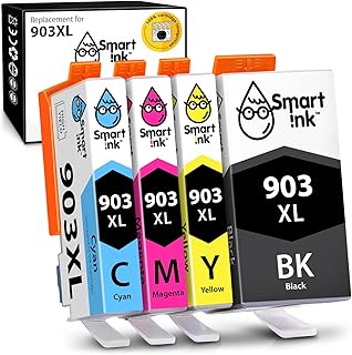 High-efficient replacement ink cartridge Smartink HP 903 903XL, lot of 4 (black XL and C/M/Y) with advanced chip technology for use with HP Officejet 6950 Officejet Pro 6960 6970 All-in-one.. Shop efficiently from anywhere with DIAYTAR NIGERIA's comprehensive platform and quick delivery options.