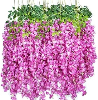Set of crowns suspended from 12 pieces/45 inches, large flowers of artificial glycine vine in bulk for wedding, garden, exterior, home decoration (purple).. Your everyday shopping destination, DIAYTAR NIGERIA offers unbeatable value with quick delivery times.