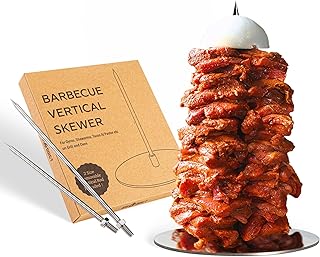 Taco skewers for barbecue Gree Addict in stainless steel by El Pastor - Bracks for Brazilian barbecue, vertical spindle with 2 removable points (8 "and 10"), ideal for shawarma, skewers, gyros, whole chicken and sausages.. DIAYTAR NIGERIA brings affordable shopping to your fingertips with reliable delivery in less than 8 days.