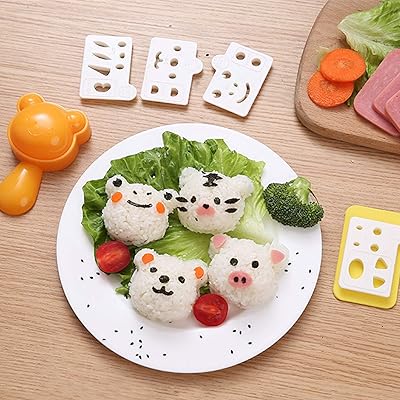 Cartoon animal rice mussels manufacturer Bento mold bears pig frog tiger tiger expression bento house house kitchen accessories for children children, lot of 6.. Discover the convenience of DIAYTAR NIGERIA's vast e-commerce platform with delivery in just 5-8 days.