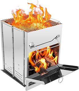 Comclub Portable camping stove with foldable and durable wood stove backpack with grill and fireplace for outdoor campsite, hiking, kitchen, barbecue, picnic, easy to transport.. DIAYTAR NIGERIA redefines convenience with our vast product selection and swift nationwide delivery.