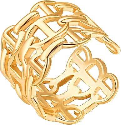 Open ring in 18 carat gold for women, simple tear -shaped ring, dome, adjustable cuban chain, jewelry for thumb and finger.. Your complete marketplace solution, DIAYTAR NIGERIA offers unbeatable value with delivery within the week.