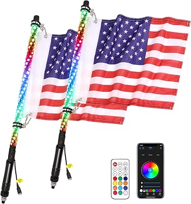 2 pieces Outrodge 2 feet LED Waste Lights With Spring base and remote control RFR RGB Dance Chase Spirale LED LED for ATV UTV RZR SXS CAN-AM 4-wheel truck.. Shop from anywhere in Nigeria with DIAYTAR's extensive selection and budget-friendly shipping options.
