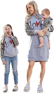 Long sleeve shirt dress mom and me for Valentine's Day with heart of love print.. Shop confidently with DIAYTAR NIGERIA, offering affordable prices and reliable delivery within a week.