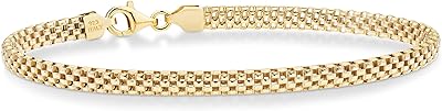 Miabella bracelet in 18 -carat sterling silver mesh for women and adolescent girls, sizes 6.5, 7, 7.5, 8 inch 925 Italy.. DIAYTAR NIGERIA transforms online retail with our affordable platform and dependable shipping service.
