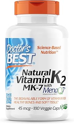 Natural MK-7 vitamin K2 of Doctor's Best supports the health of bones and the elasticity of soft tissues, 180 ct.. Shop without compromise at DIAYTAR NIGERIA, where quality, affordability, and quick delivery coexist.