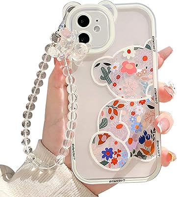 Nitetop protective shell with cute bear pattern and transparent flowers for girls.. Everything you need is just a click away with DIAYTAR Nigeria — shop now and receive your order in days.