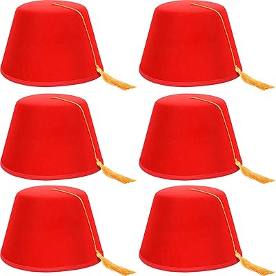 Set of 6 red redhead hats, shriner fez turc hat with pompom in silk.. Experience the power of choice with DIAYTAR NIGERIA's vast catalog and affordable 5-8 day delivery.