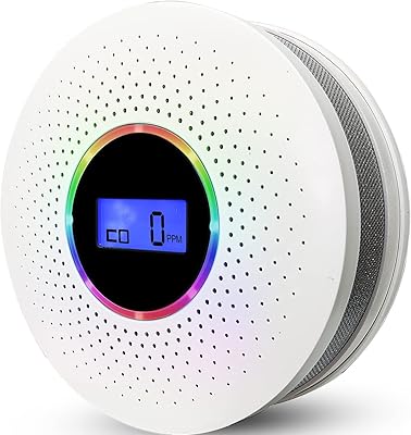 Smoke and carbon monoxide alarm detector, double sensor battery detector with LCD screen and audio warning for the house, school and office (black).. Everything you need is on DIAYTAR Nigeria — just a click away.