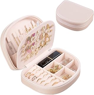 Process portable jewelry box, small box presentation of double -layer PU leather jewelry, earrings, necklaces, bracelets, women and girls rings - Light gold.. DIAYTAR NIGERIA: Where affordability and variety come together with nationwide 5-8 day delivery.