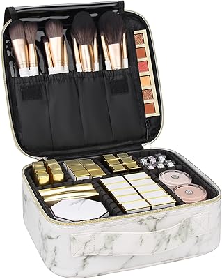 Cosmetic cosmetics kit, adjustable compartment, travel cosmetics kit, professional cosmetics kit, white marble, cosmetics kit.. DIAYTAR NIGERIA delivers affordability and convenience with every purchase, shipped within the week.