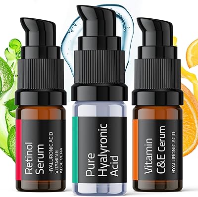 Retinol face serum-Vitamin C serum for the face with hyaluronic acid serum for the face serum with retinol for the anti-aging serum face, female face serum, moisturizing and anti-wrinkle serums, 3x5ml FL skin care.. Shop across categories at DIAYTAR NIGERIA with the confidence of affordable prices and delivery within 8 days.