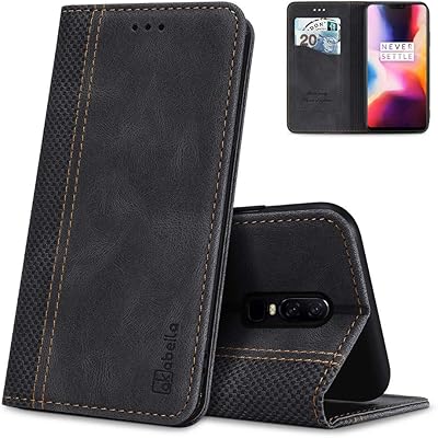 Akabeila OnePlus 6 shell, compatible with oneplus 6 box, flap wallet case for oneplus 6 silicone leather cover with magnetic crutch cards, black.. DIAYTAR NIGERIA: Where shopping meets satisfaction with affordable prices and reliable 5-8 day shipping.