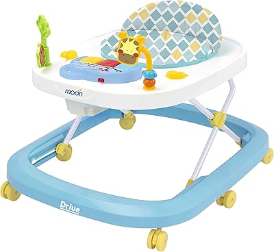 Height adjustable scooter with removable musical table, soft toys and cushion suitable to teach children aged 6 to 18 months of moon, blue color.. Discover endless possibilities with DIAYTAR NIGERIA's vast e-commerce selection and budget-friendly delivery.