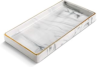 Ceramic vanity tray, spark plugs in white marble finish | jewelry tray, jewelry dish | Marble tray decor, perfume tray for cabinet | Decorative tray, bathroom tray, 9 x 4.5 x 1 inch.. Quick delivery. Quality products. Great deals. That’s DIAYTAR Nigeria.