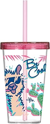 Decorative hervin decorative design cup with straw-660 ml B-Cool model H-161448-COL.. Experience the DIAYTAR difference with our vast product selection and delivery within 5-8 days.