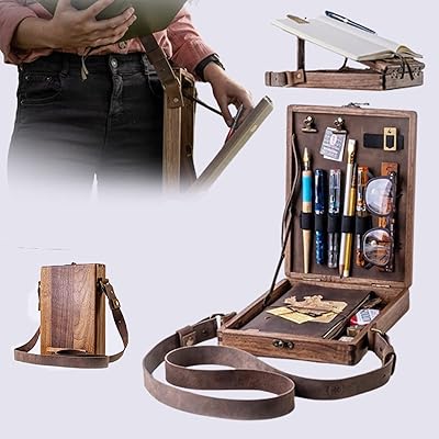Wooden book box, retro portable multifunctional wooden box handmade, storage box for artist tools and brushes for all those who like to write.. DIAYTAR NIGERIA redefines convenience with our vast product selection and swift nationwide delivery.