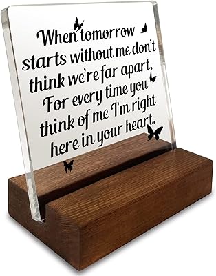 When tomorrow starts without me memory quotes from home office decoration panel sympathy for the loss of a loved one in memory of the mother father acrylic plaque with wooden support for commemorative condolence gifts.. Get everything you need without leaving your home. DIAYTAR Nigeria offers a seamless shopping experience and delivers your orders quickly and reliably.