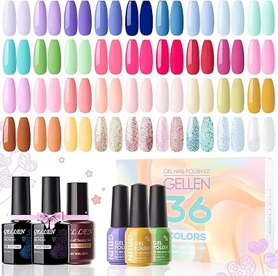 Gel Gel Gel Nail Varnish Kit-With Ballulent Finishing and Bases/Mates 36-room layers, Vibrant rainbow nail polish set, brilliant neon gel varnish, Gel/Home-style nail kit, box manicure gift box.. DIAYTAR NIGERIA: Making online retail accessible to all with affordable nationwide shipping.