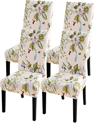 Dining room chair covers, super adjusted in removable and washable stretch elastane, kitchen chair covers Parsons for dining room, hotel, banquet (4 rooms per set).. DIAYTAR NIGERIA: Bringing quality products to every Nigerian with affordable nationwide delivery.