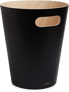 Umbra Woodrow Modern Wood Dog with 2 Gallons, Poubelle, Bin or Recycling Poubelle for the Home or the Office, Black/Natural.. Online shopping made simple and affordable — DIAYTAR Nigeria.