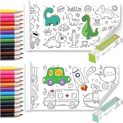 Drawing paper roll, Coloring paper roll, pantyhose drawing paper roll, 24 color pens, perfect gift for families (dinosaurs park + transport vehicle) 2 rooms.. Nigeria's e-commerce leader delivers unmatched variety and value to your doorstep in just 5-8 days.