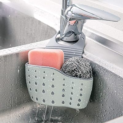 ECV kitchen sink holder, soap sponge drainer, two -level suspended basket for storage, suction cup, sink accessories organizer - Green.. DIAYTAR NIGERIA makes every shopping desire a reality with affordable prices and delivery in 5-8 days.