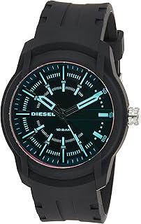 Diesel Brassard watch for men with silicone bracelet and box, diameter 45 mm, polycarbonate watch.. DIAYTAR Nigeria offers great deals, a huge product variety, and delivery in under a week.