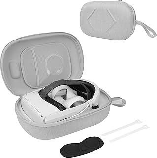 Meta Oculus Quest 2 compatible transport case, Travel protection case for VR helmet, touch controllers and gray accessories.. Shop with purpose at DIAYTAR NIGERIA and receive products at unbeatable prices within the week.