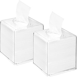 Pre -xim acrylic carrier carrier, disposable transparent square carrier carrier, handkerchief box for home office, restaurant, vanity counters, bathroom (2).. You deserve better shopping — choose DIAYTAR Nigeria today.