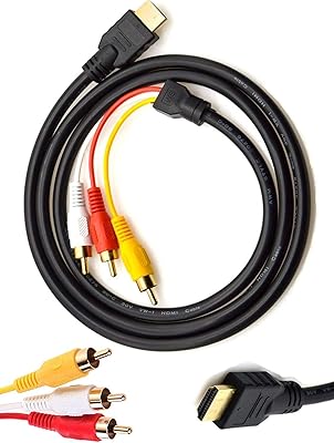 HDMI cable to RCA 5 feet/1.5 m HDMI male to 3 RCA Video AV, HDTV converter cable.. Shop millions of products across categories on DIAYTAR Nigeria — delivered right to your door.