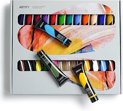 Artify acrylic paint set of 24 colors (129 oz 38 ml) with a box.. Experience retail satisfaction with DIAYTAR NIGERIA's comprehensive platform and prompt shipping service.