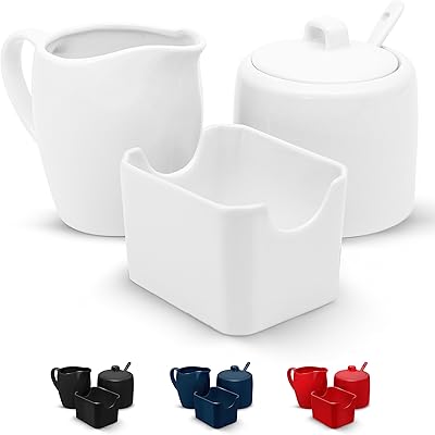 Sugar and cook's sugar set, 3 rooms, sugar pit with lid and spoon, sweetening support, white.. Shop the future with DIAYTAR NIGERIA - thousands of products, unbeatable prices, delivery within a week.