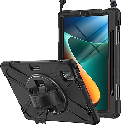 Procase shell for Xiaomi iPad 5 / iPad 5 pro 11 inch 2021, durable and robust protective cover with 360 degree rotary crutch with shoulder strap for Xiaomi Mi Pad 5 / IPAD 5 PRO 11 inch Version 2021 - Black.. Shopping made simple with DIAYTAR NIGERIA's vast selection and budget-friendly nationwide delivery.