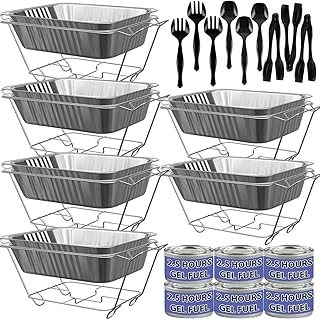 Set of buffet plates, half -ties, disposable service supplies - 6 - Settings of food heats up for the holidays, including metal grids, fuels, aluminum water pots, pots and service utensils - Bol.. DIAYTAR NIGERIA: Where convenience meets affordability with delivery across Nigeria in under 8 days.