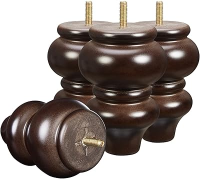Wooden furniture feet, 4-piece replacement sofa feet for craft projects, middle of the middle of the century with pre-drilled screw holes, perfect for sofas, buffets and low tables (5 inches, brown).. Transform your shopping experience with DIAYTAR NIGERIA's vast product selection delivered at unbeatable prices.