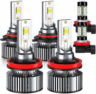 LED headlight bulbs Combined for Toyota Corolla 2009 2010 2011 2012 2013 2014 2015 2014 2015, 9005 9006 LED headlights with high and low beam + LED fog bulb kit H11/H16, White 6000 K, Plug and Play, Lot of 6.. Find everything you need at prices you'll love with DIAYTAR NIGERIA's comprehensive e-commerce platform.