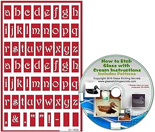 Reusable glass engraving stencils tiny letters + CD how to engrave and patterns.. DIAYTAR NIGERIA brings the market to your screen with thousands of affordable products delivered to your door.