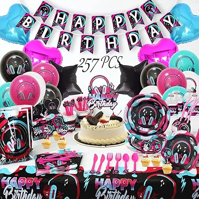Birthday party decorations on the theme of music can accommodate 20 guests with musical plates, towels, cups, candy boxes and balloons for girls' birthday supplies.. DIAYTAR NIGERIA makes online shopping accessible to all with budget-friendly prices and reliable delivery.