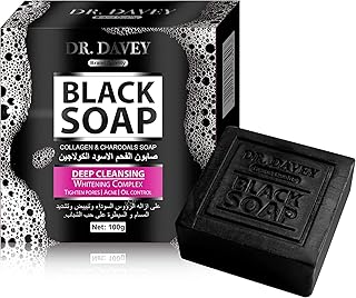 High quality cleaning soap with collagen and coal of Dr. Davey, 100 g, black.. No more overpriced stores — DIAYTAR Nigeria brings the best to your door.