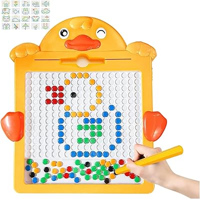 Magnetic drawing board for toddlers, large drawing board with magnetic pen and pearls, magnetic point art, montessori preschool educational toy, travel toys for boys and girls of 3 4 5 years (duck).. DIAYTAR NIGERIA: Where shopping meets satisfaction with affordable prices and reliable 5-8 day shipping.